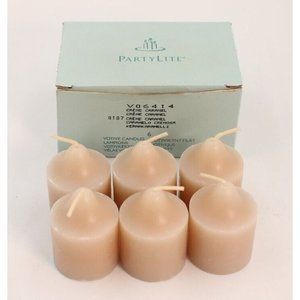 Partylite Votive Candles Creme Caramel 6 Candle Box Set New In Box